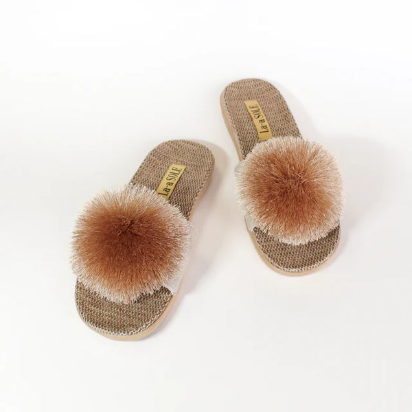 Pom Pom Slides - Champagne Shimmer