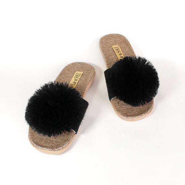 Pom Pom Slides - Black