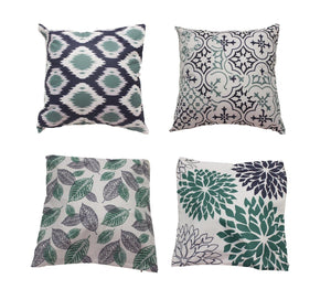 Blue/ Green Diamond Print Indoor/Outdoor Cushion Pillow
