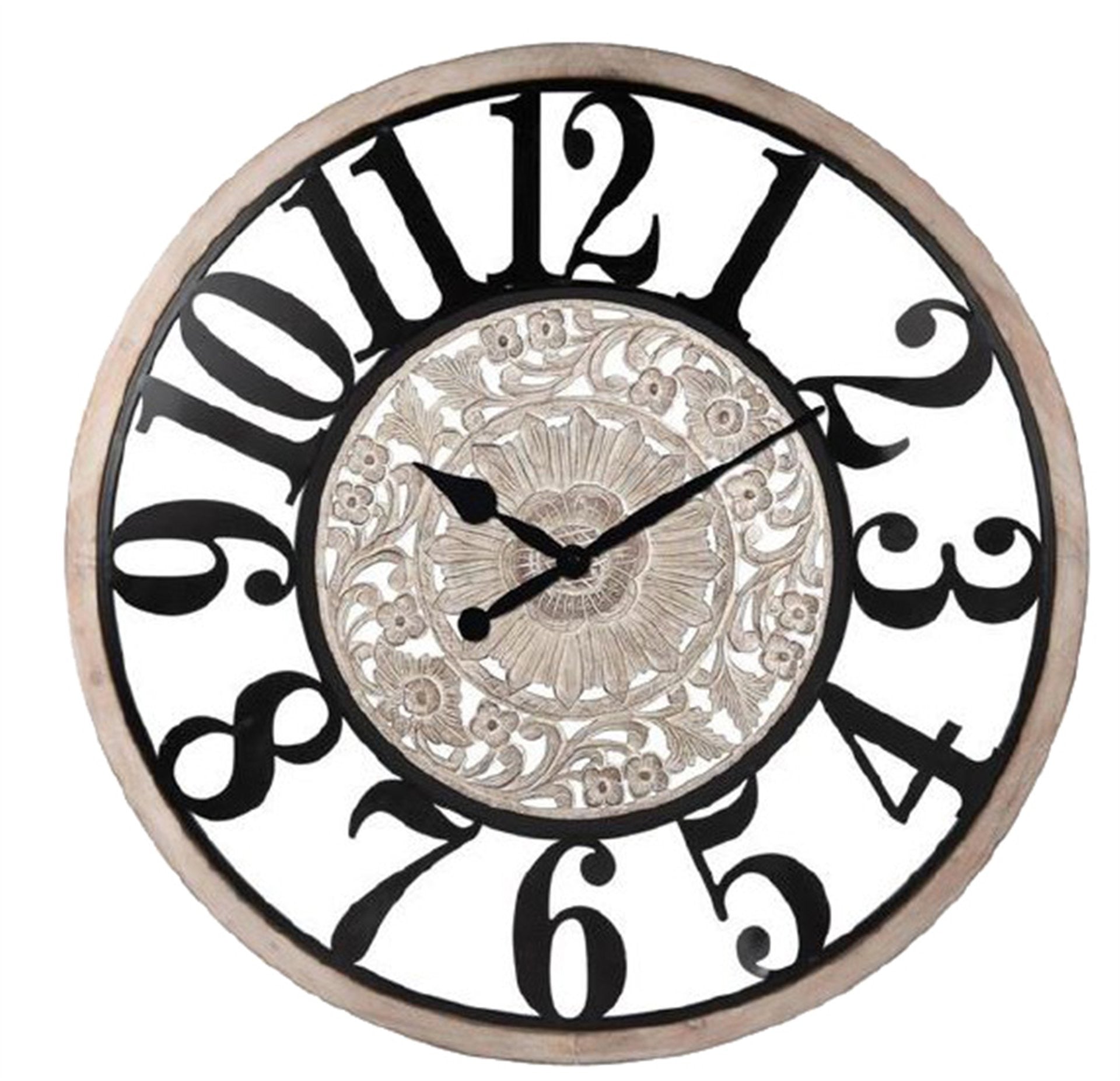 Wood/Metal Wall Clock -"