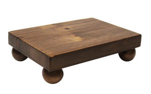 8” Dark Walnut Wood Riser w/Ball Feet