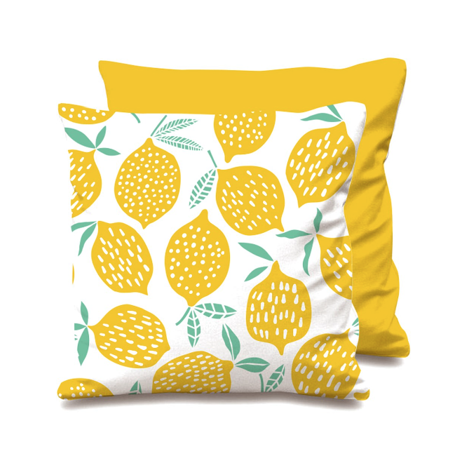 Waterproof Cotton Indoor/Outdoor Lemon Cushions