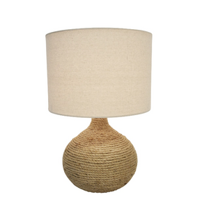 Round Wicker Base Lamp