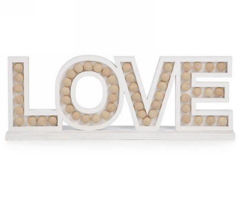 White LOVE Decor With Beads