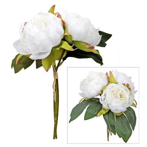 Faux White Peony Bouquet