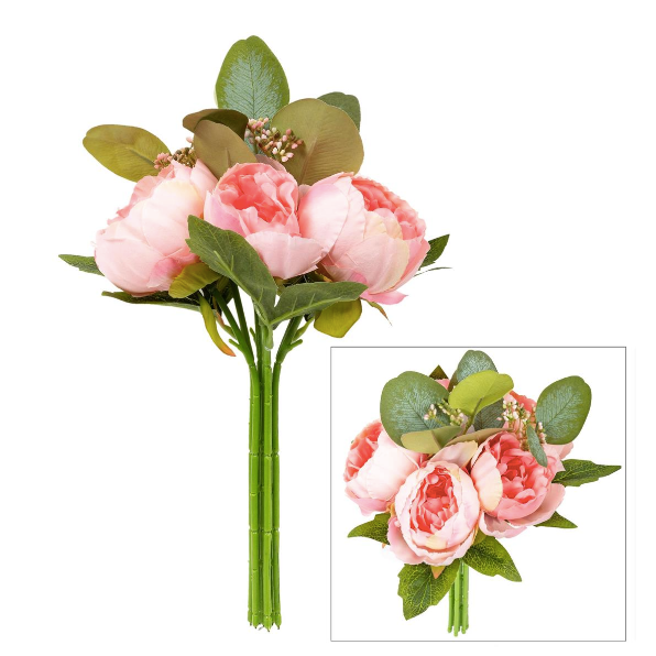Faux Pink Peony Bouquet
