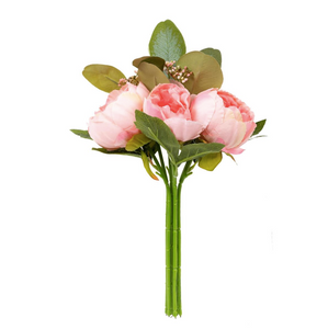 Faux Pink Peony Bouquet