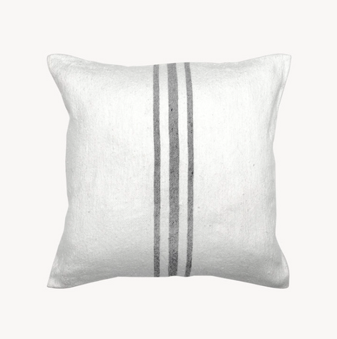 Middle Stripe Light Grey Pillow - 18x18"