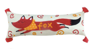 Embroidered Lumbar Pillow - Fox