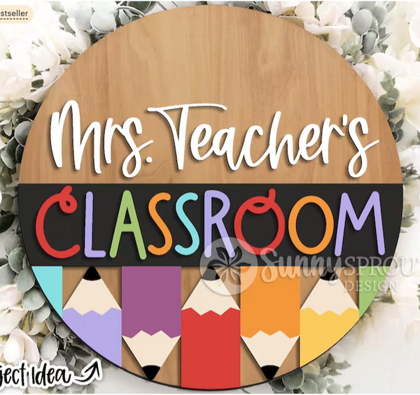 Teacher Custom Name Round 12"