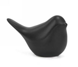 Small Black Ceramic Bird