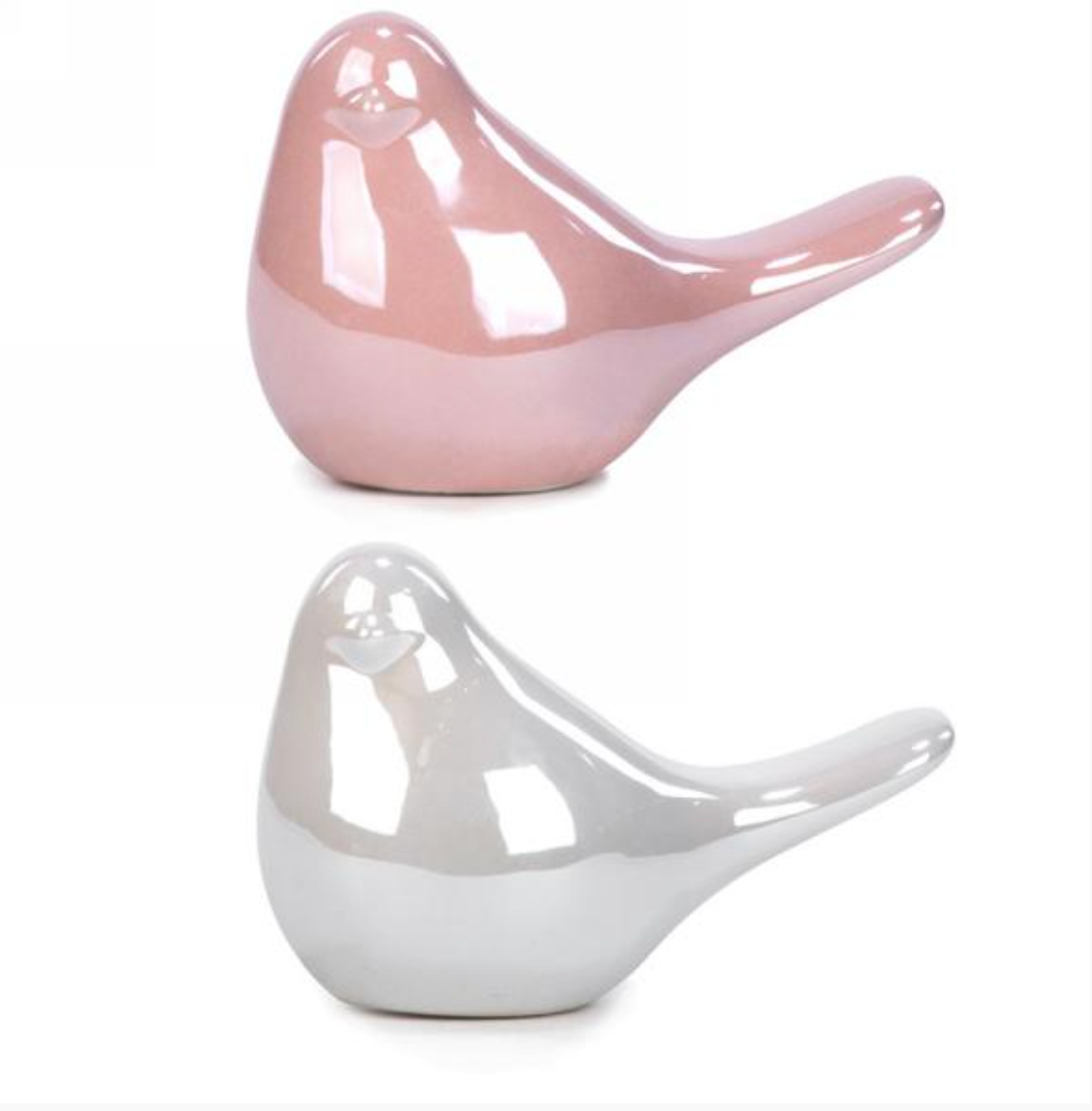 Ceramic birds- Blush/ White