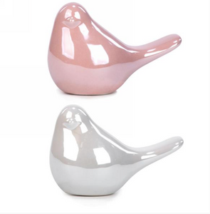 Ceramic birds- Blush/ White