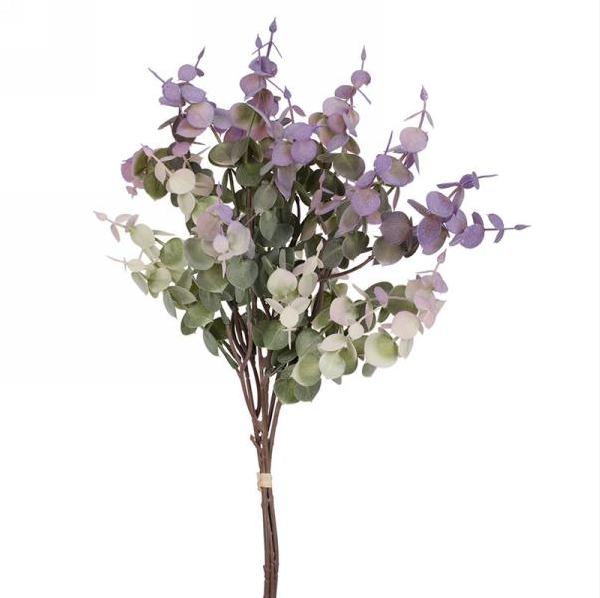 Green Purple Faux Eucalyptus