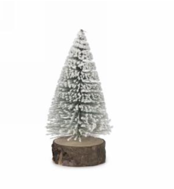 4.5" Snow Covered Tree On Log