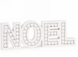 White Beaded NOEL Decor