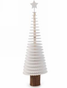 16" White Tree Decor