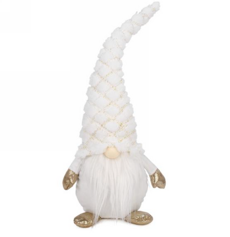 LED White Faux Fur Gnome