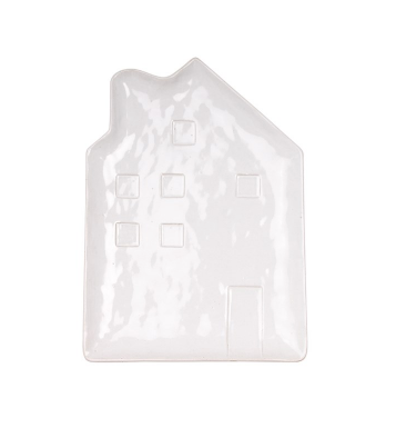 White Ceramic House Serving Platter