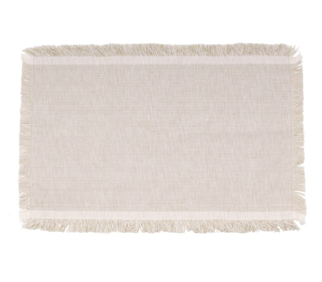 Fringe Placemat - Tan