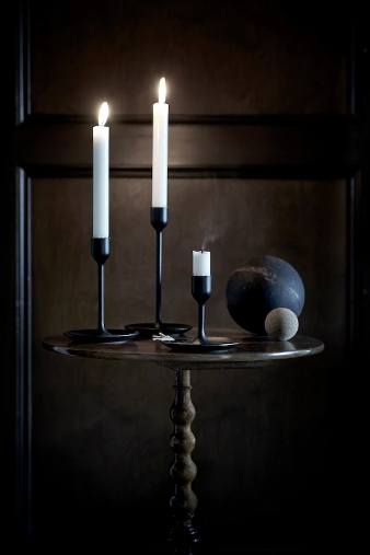 Set of 3 Candlesticks - Black
