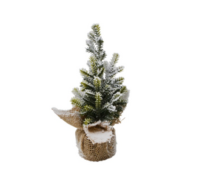 Mini Fir Jute Flocked Tree