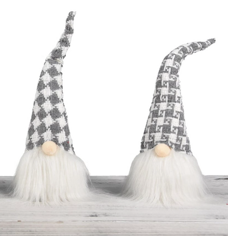 12" Gnome Deco - Long Hat - Grey - 2 Assorted Styles