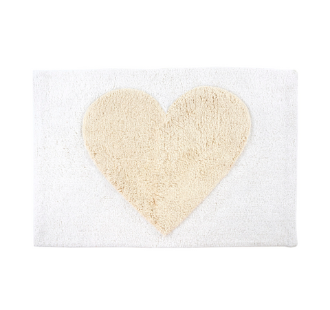 Heart Bath Mat- Cream Heart