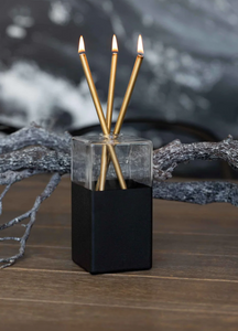 Everlasting - Clear/ Black Bottom Square Vase