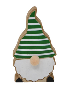 Green Stripe Wooden Gnome