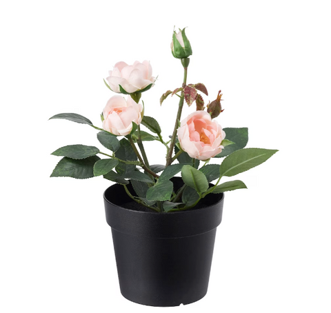 Artificial Potted Plant Pink Rose