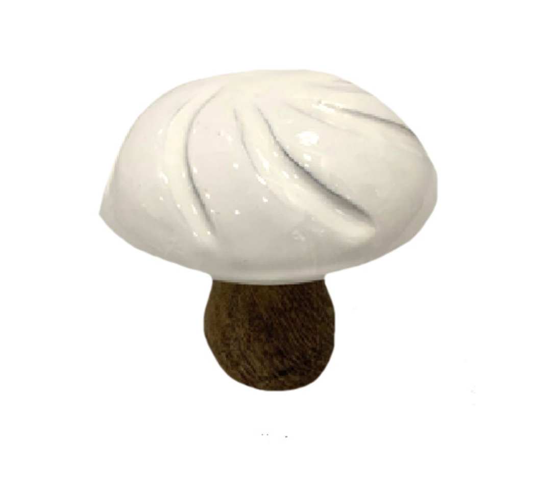 White Enamel Mushroom- Small