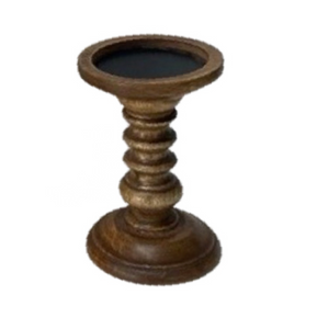 Dark Wood Candle Holder-Small
