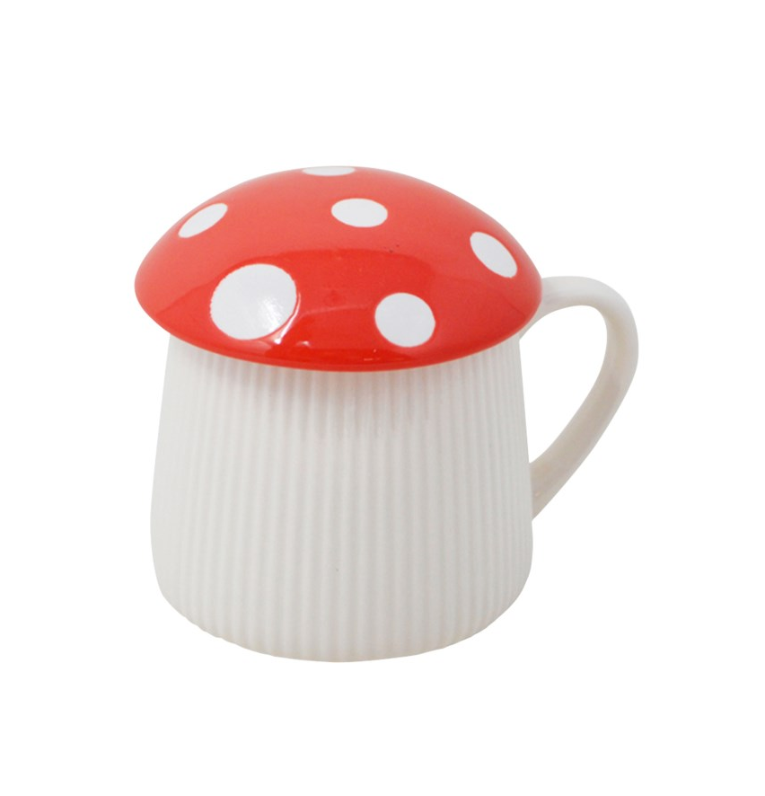 Mushroom Mug - Red Lid