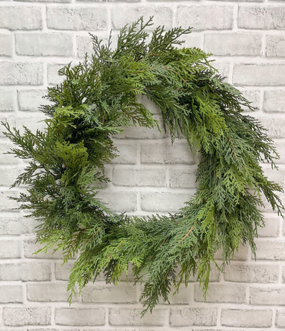 14.5" Inside Fresh Touch Northern White Cedar Wreath Real Touch, 23" Outer Diameter
