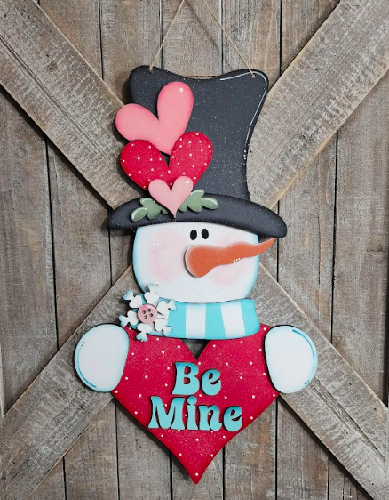 Snowman Valentine Be Mine Hanging Instore Workshop Project