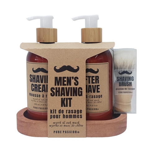 Pure Passion Wooden Men's Shaving Caddy 290ml