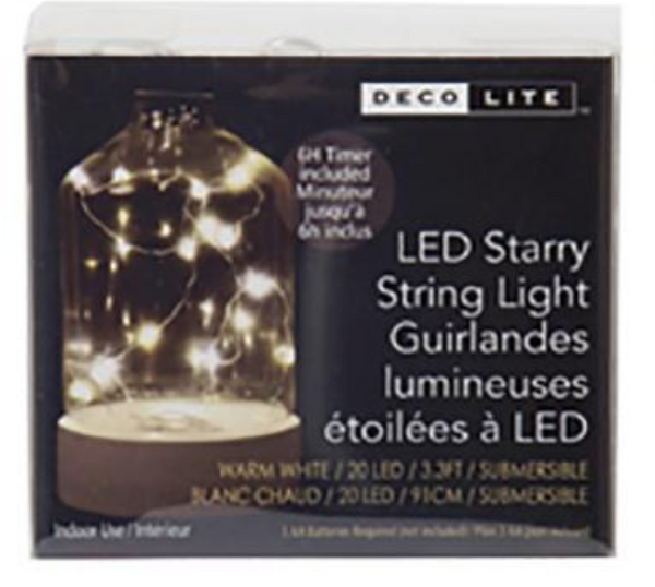 Decor Lite String Lights With Timer -20 LED