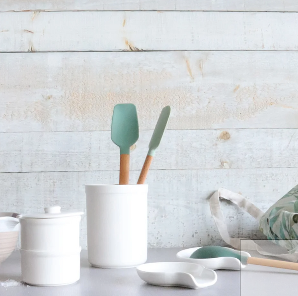 Stoneware Utensil Holder White