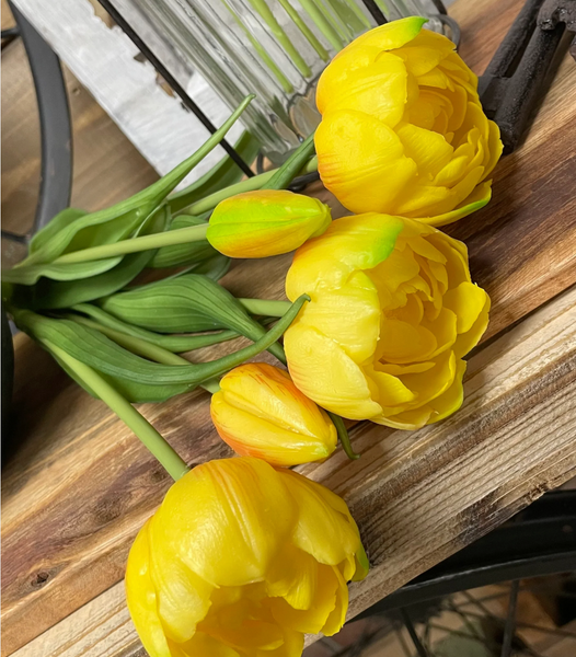 18"  Real Touch Yellow Peony & Tulip Bundle
