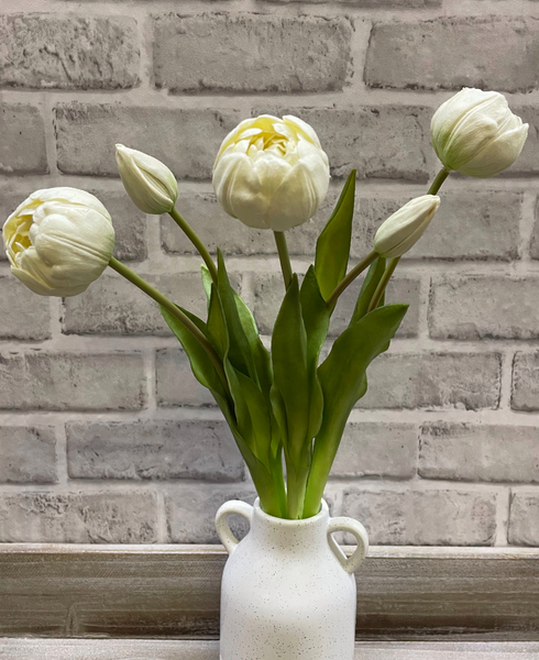 18' Real Touch White Tulip Bundle