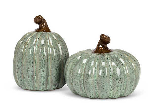 4" Oval Pumpkin -Sage