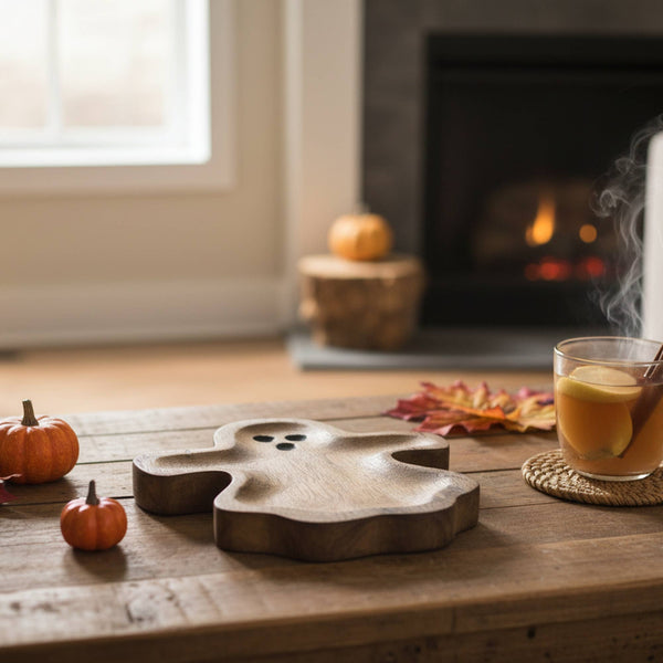 MANGO WOOD SHAPED SERVING TRAY (GHOST)