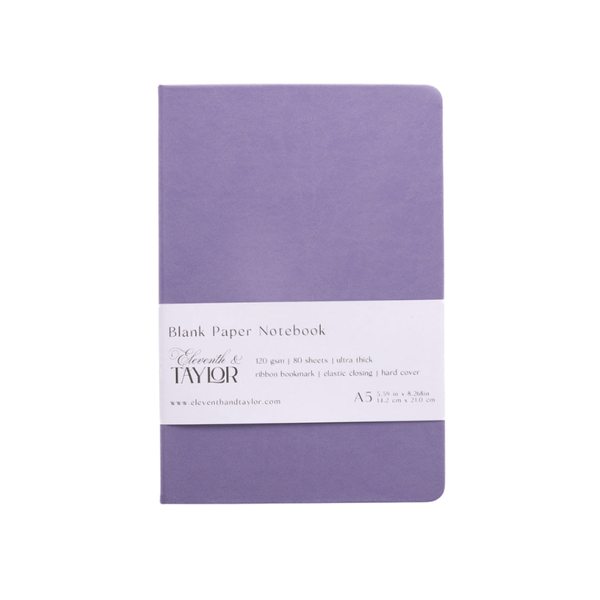 160 Page A5 Blank Journals: 120 GSM Thick Blank Card Stock: Teal blue