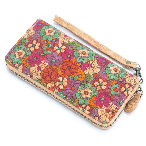Various patterns natural cork women zipper card wallet- Vegan Cork Wallet BAG-2216: E
