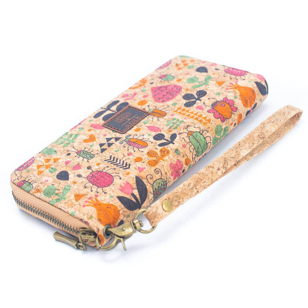 Various patterns natural cork women zipper card wallet BAG-2: J