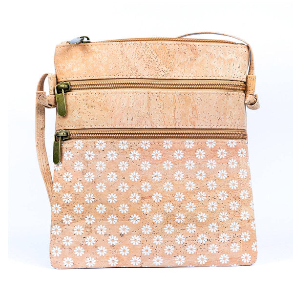 Cork Women's Double Zip Flower print Crossbody Bag BAG-2266DEFGH: G
