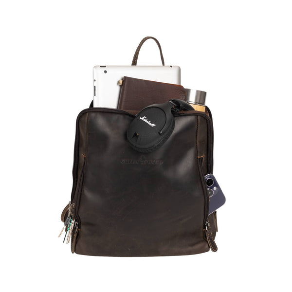 Leather Backpack Anna GW193042: Brown