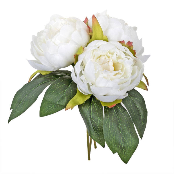 Artificial Peony Bouquet - White