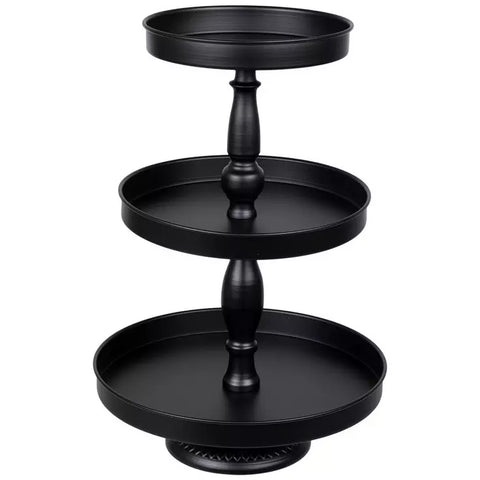 Black Three-Tiered Metal Tray